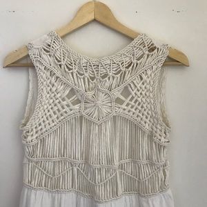 ZARA Macrame Detail Cotton Gauze Dress